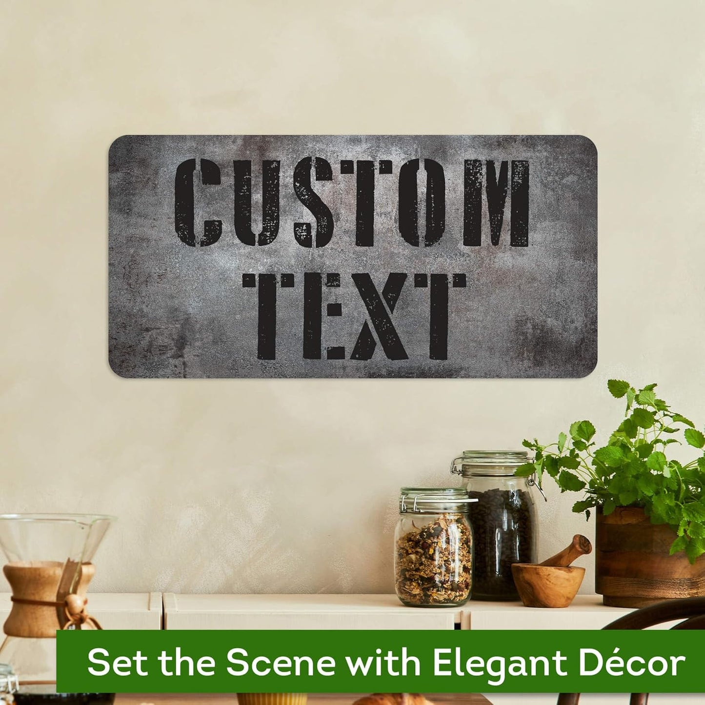 Custom Sign, Custom Street Sign, 11 Font Colors, 13 Font Styles, 4 Hole Options, 22 Sizes, 9x18 Inches, Rust Free DiBound, Fade Resistant, Made in USA by My Sign Center (Grunge Metal)