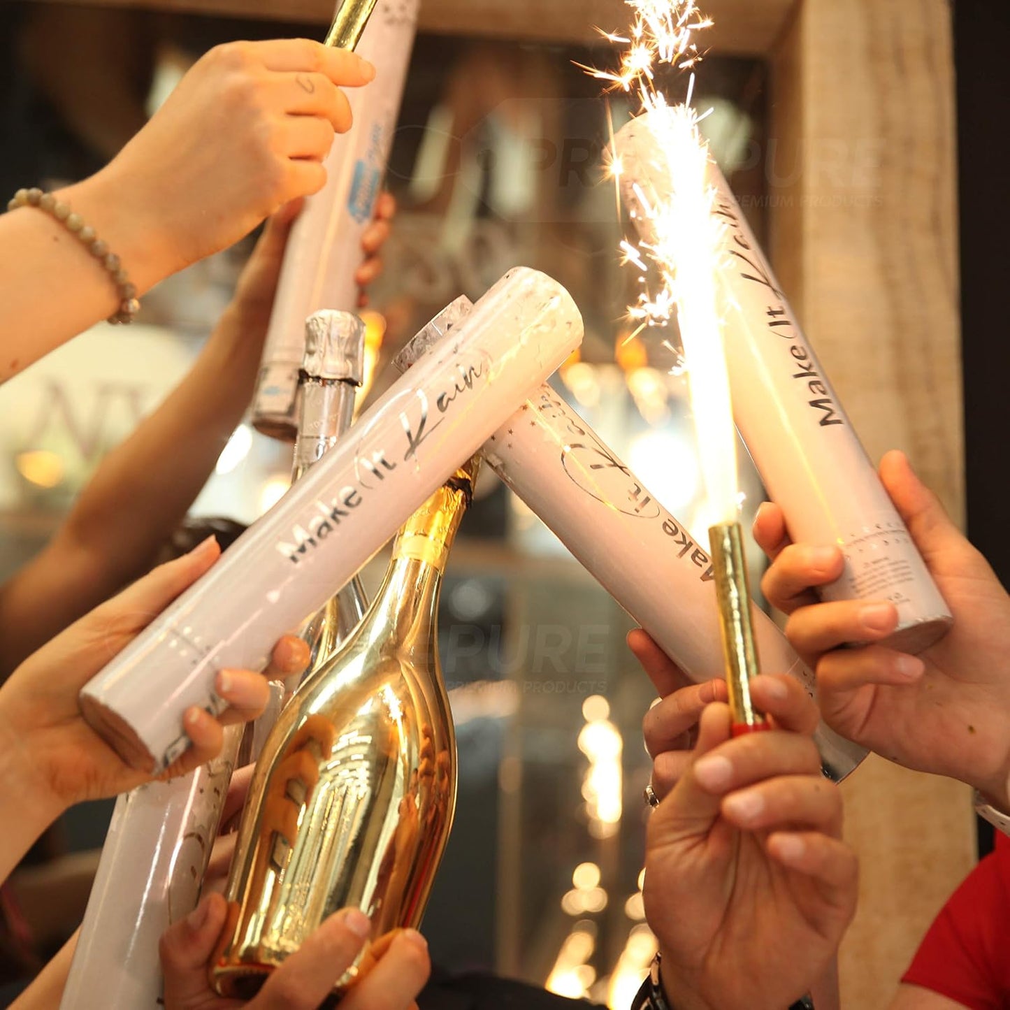 PrimePure Confetti Cannon Party Poppers - Metallic Foil Multicolor Confetti Poppers & Streamers - 8 Pack - Easy-to-Use Party Cannon - Glitter Bomb Pop Gun for Graduation, Birthday, Celebration, Prank