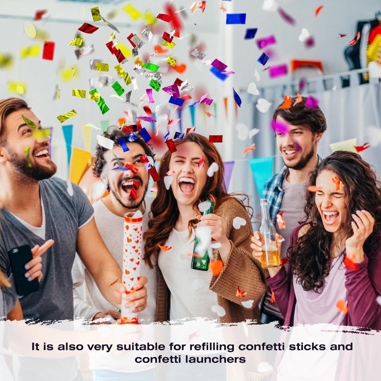 Metallic Glitter Confetti Paper - Flame Retardant Foil Confetti for Parties, Concerts, Weddings & More (1.1)