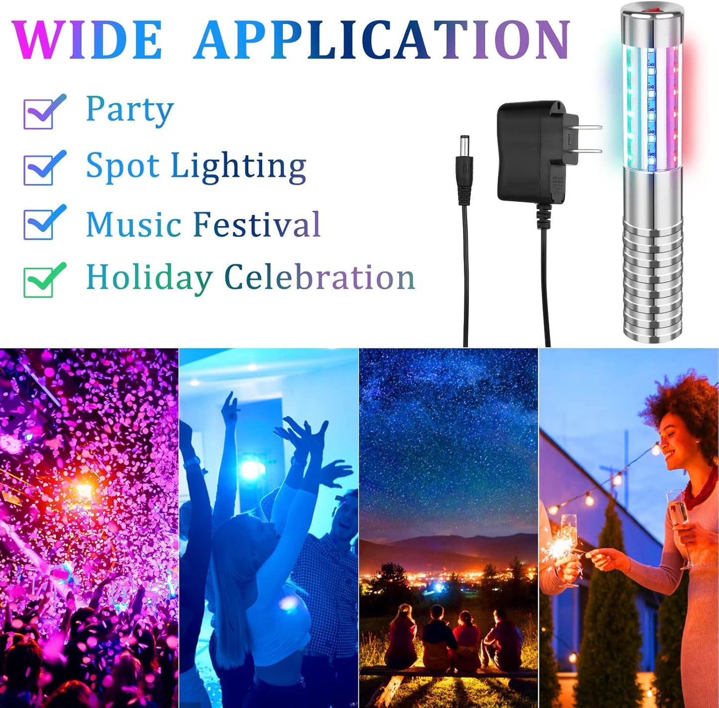4 Pieces Strobe Baton Bottle Service Sparklers Metallic Bottle Service Lights Handheld Light for Nightclubs Weddings Parties Activities Supplies