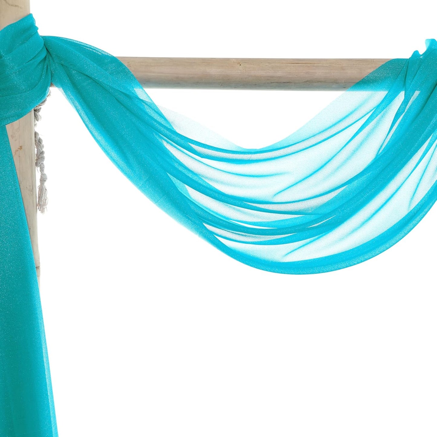 VDS Pack of 2 Panel (30 Inch X 100 Feet) Wedding Arch Draping Fabric Sheer Chiffon Fabric Drapery for Wedding Ceremony Reception Swag Backdrop Canopy Chuppah ARBO Altars Decoration (Peacock Blue)