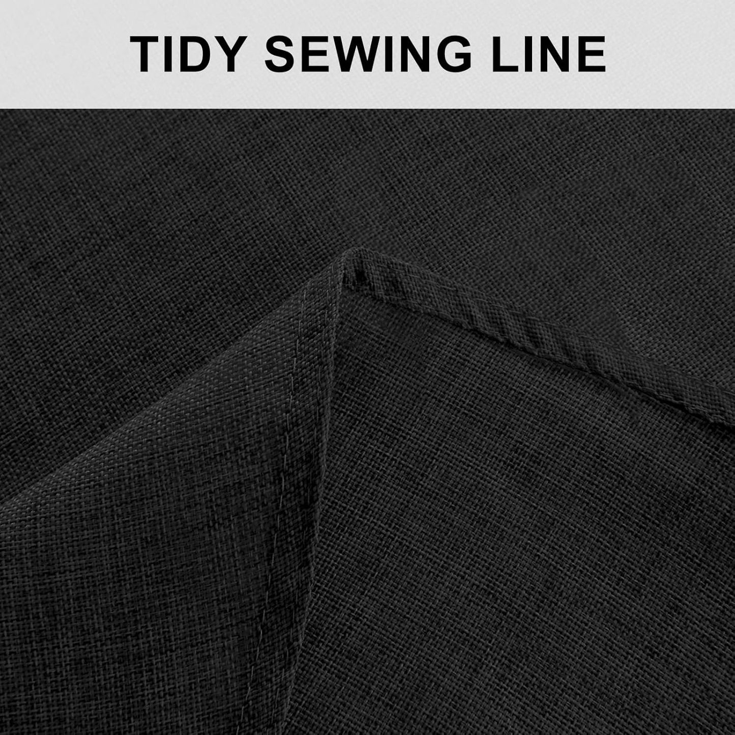 Hiasan Round Linen Tablecloth 40 Inch - Wrinkle and Stain Resistant Washable Polyester Fabric Table Cloth for Dining Room Kitchen Party, Black