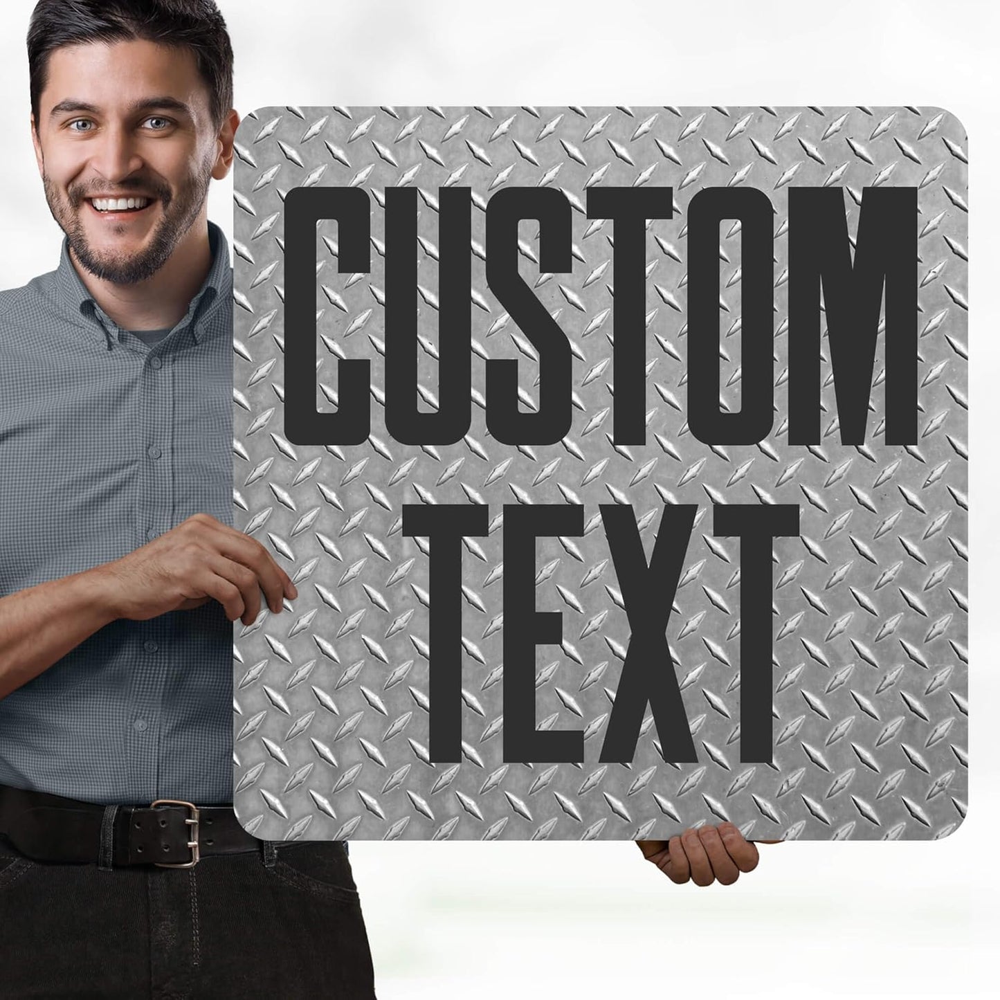 Custom Sign, Custom Street Sign, 11 Font Colors, 13 Font Styles, 4 Hole Options, 22 Sizes, 24x24 Inches, Rust Free DiBound, Fade Resistant, Made in USA by My Sign Center (Diamond Metal)