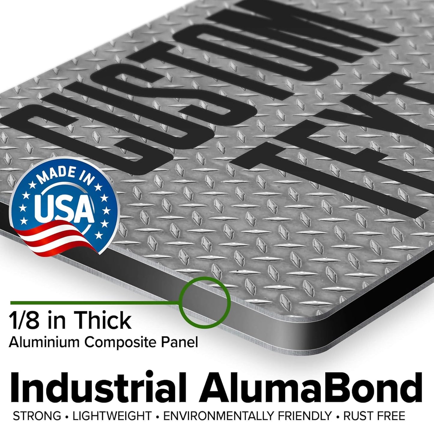 Custom Sign, Custom Street Sign, 11 Font Colors, 13 Font Styles, 4 Hole Options, 22 Sizes, 7x10 Inches, Rust Free DiBound, Fade Resistant, Made in USA by My Sign Center (Diamond Metal)