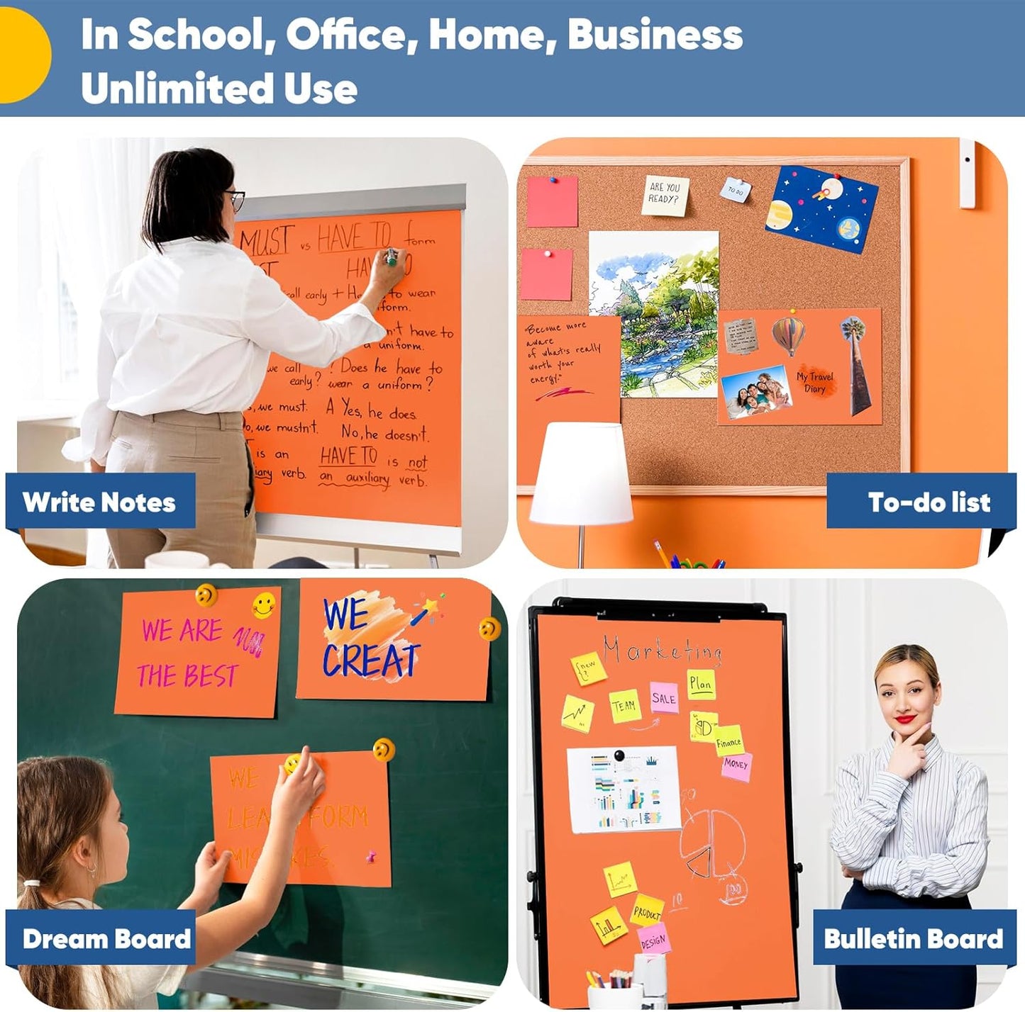 Orange Halloween Wrapping Paper 15"x450", Solid Color Orange Red Construction Bulletin Board Art Poster Decorative Craft Paper Roll, Christmas Birthday Wedding Anniversary DIY Bouquet Flower Gift Wrap