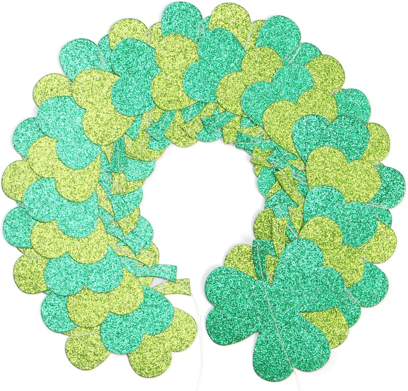 St-Saint Patricks-Day Decorations Shamrock Green-Garland - 35ft St. Patrick's Day Decorations Hanging Decoration Streamers Banner, Baby Birthday Irish Party Decor Accessories Panduola