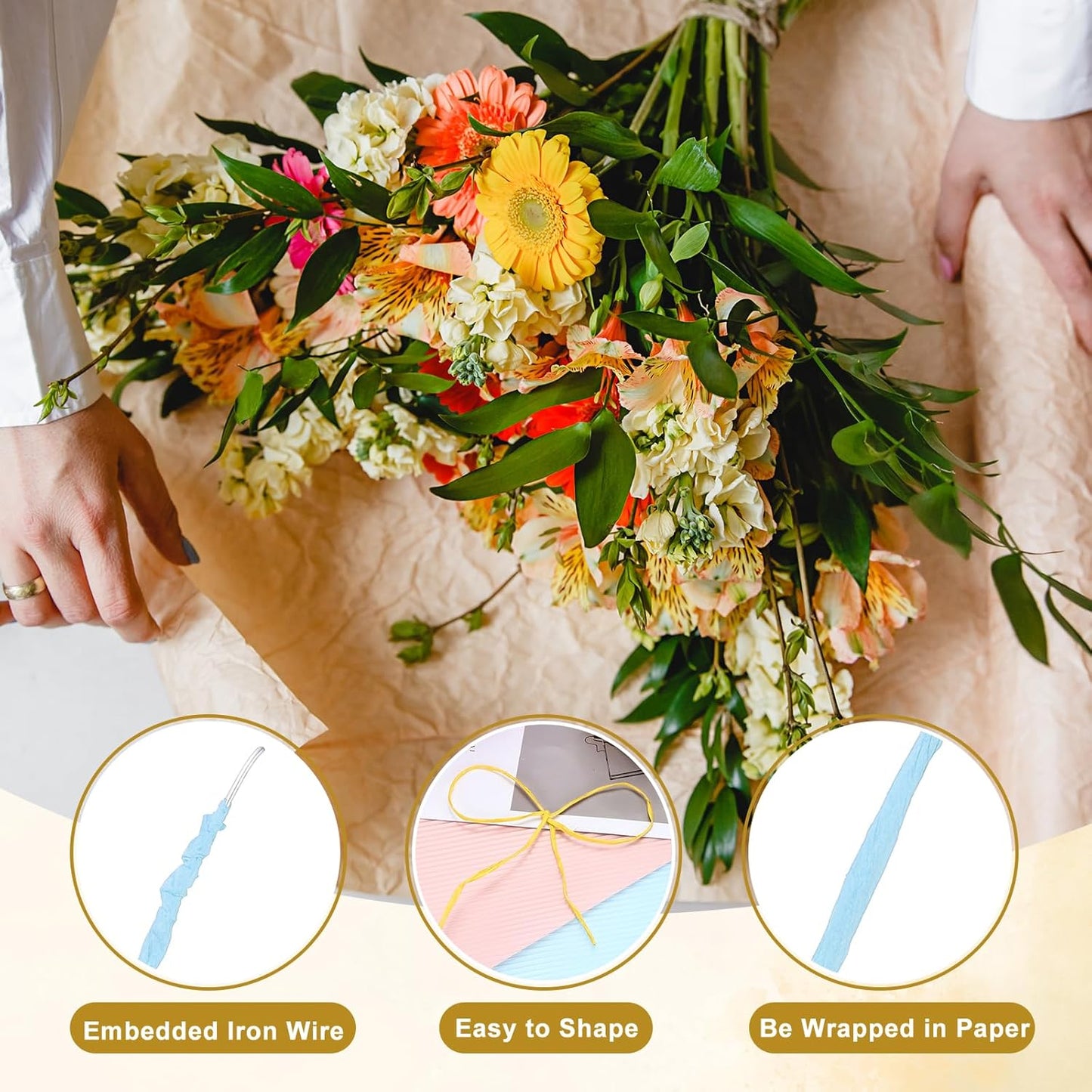 uxcell 164 Feet Floral Wire, 1mm Vine Bind Wire for DIY Crafts Flower Bouquet Christmas Wreaths Blue