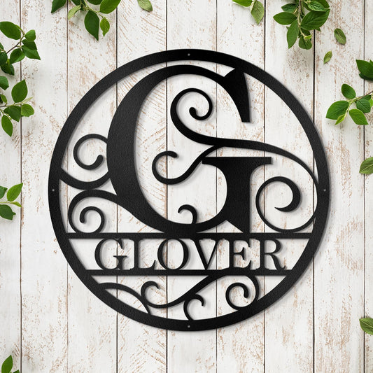 Custom Metal Signs Metal Name Sign Metal Wall Art Split Letter Monogram Wall Decor Metal Wall Art Last Name Sign Family Name Sign Personalized Wedding Gift Fire Pit Sign Outdoor Decor Cabin Sign