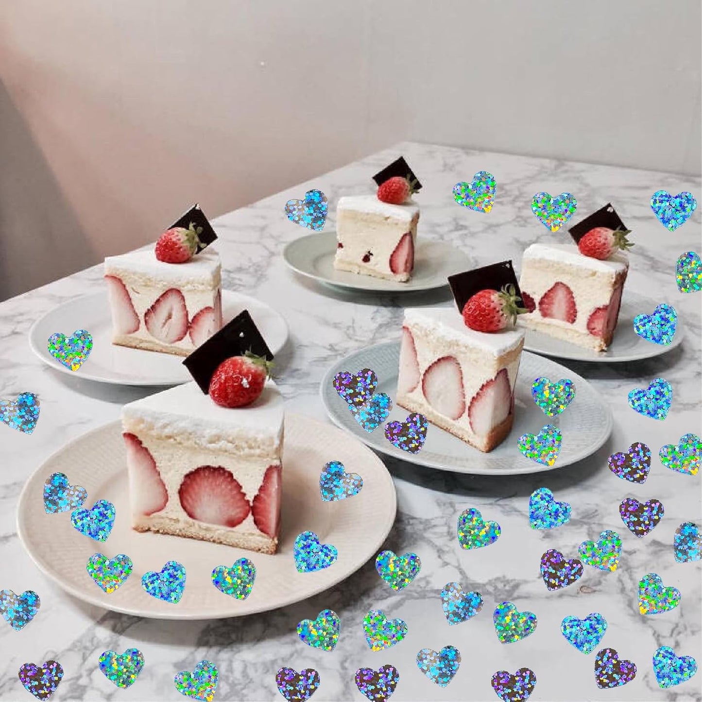 Confetti Heart Metallic Confetti Party Table Decoration Sprinkles DIY for Valentine's Day Wedding Birthday Engagement Bachelorette Theme Party Celebrations Favor Supplies(Heart Silver)