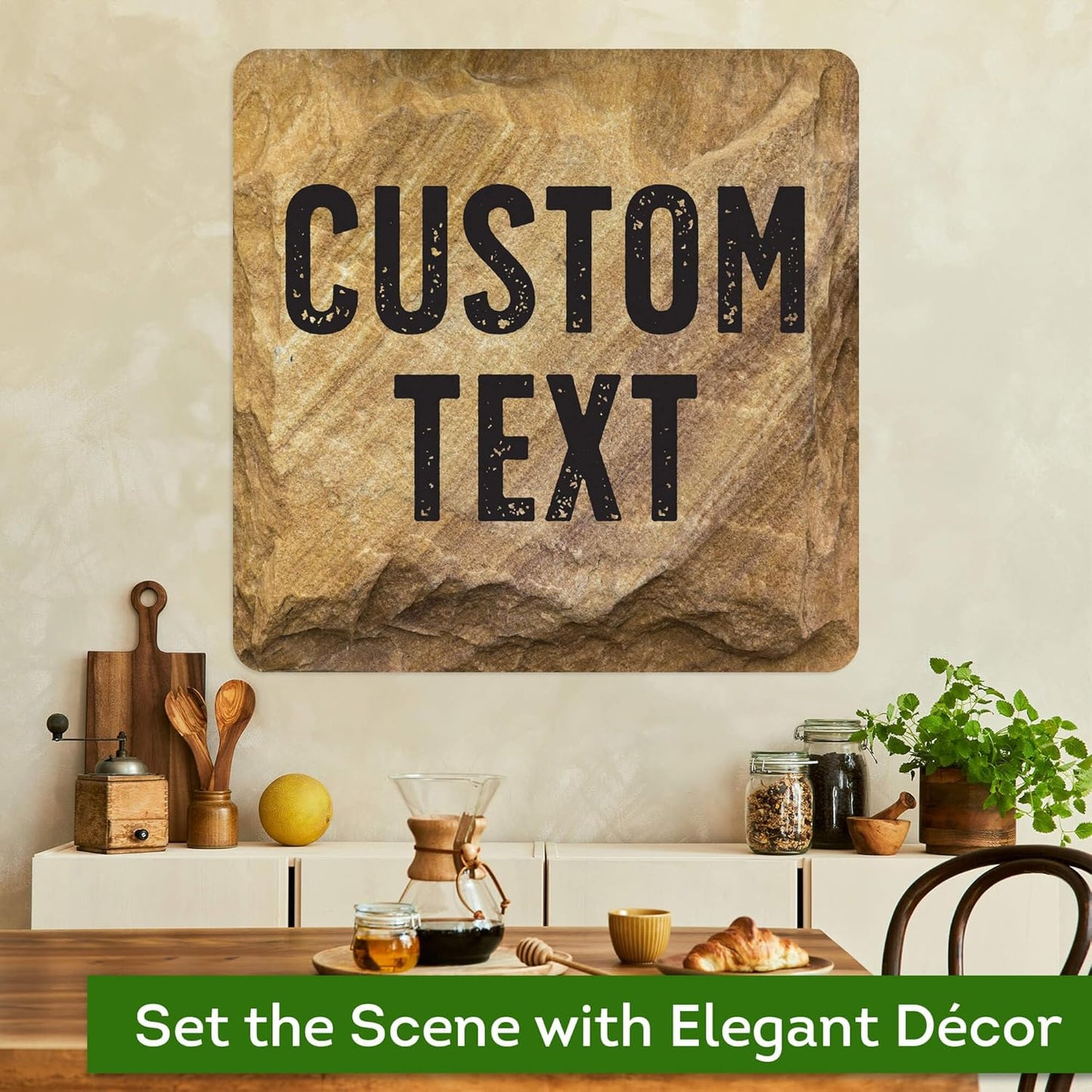 Custom Sign, Custom Street Sign, 11 Font Colors, 13 Font Styles, 4 Hole Options, 22 Sizes, 24x24 Inches, Rust Free DiBound, Fade Resistant, Made in USA by My Sign Center (Stone)