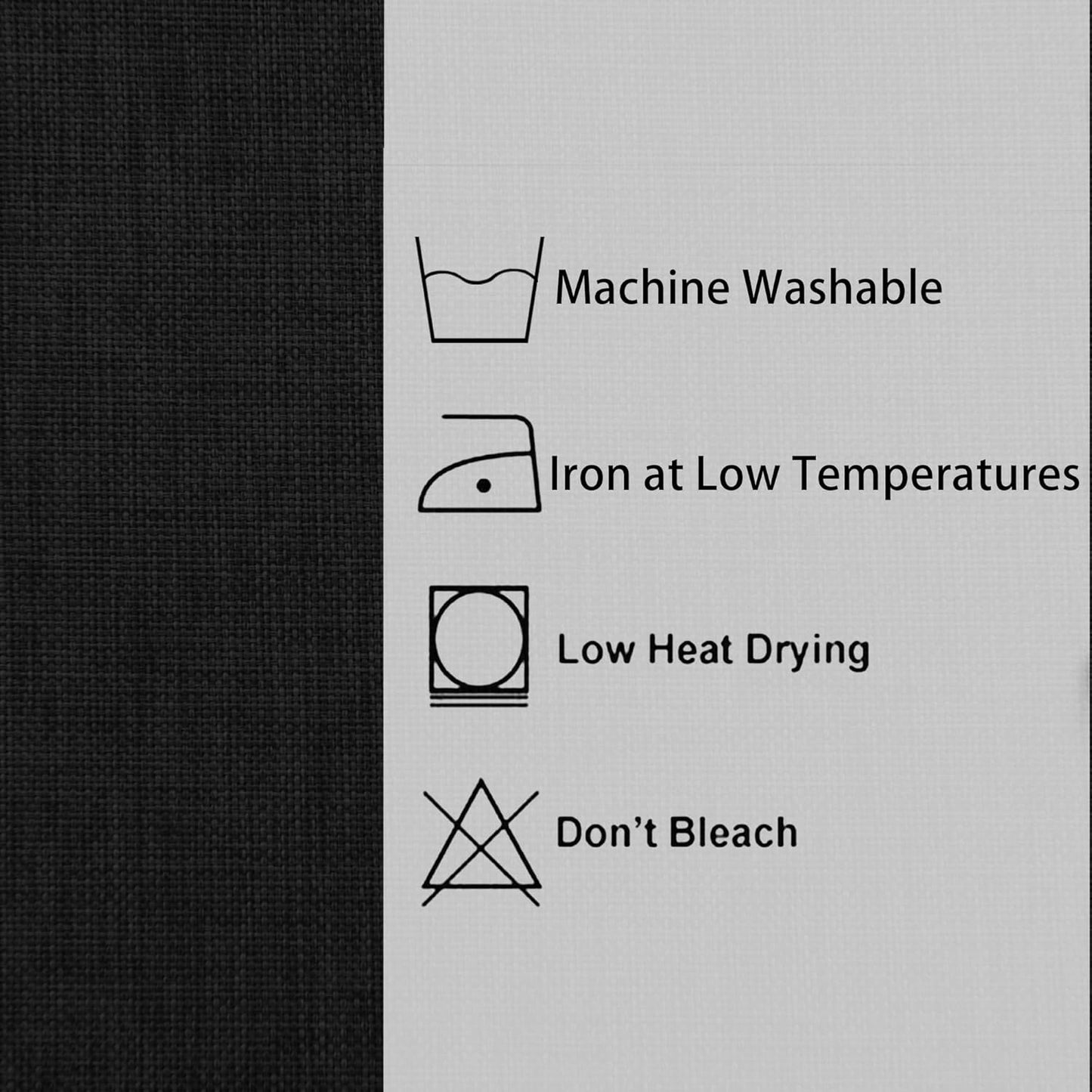 Hiasan 2 Pack Faux Linen Rectangle Tablecloth - Wrinkle and Stain Resistant Washable Table Cloth for Kitchen Dining Room Holiday Table Cover for Party Dinner, Black, 54 x 80 Inch