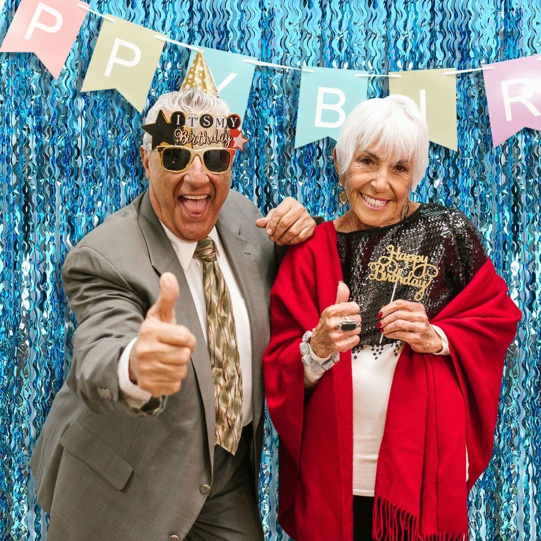 Wave Foil Fringe Curtain Blue Streamers Photo Backdrop Blue Birthday Party Supplies Frozen Birthday Ocean Themed Party Decorations Frozen Party Supplies Under The Sea Decorations