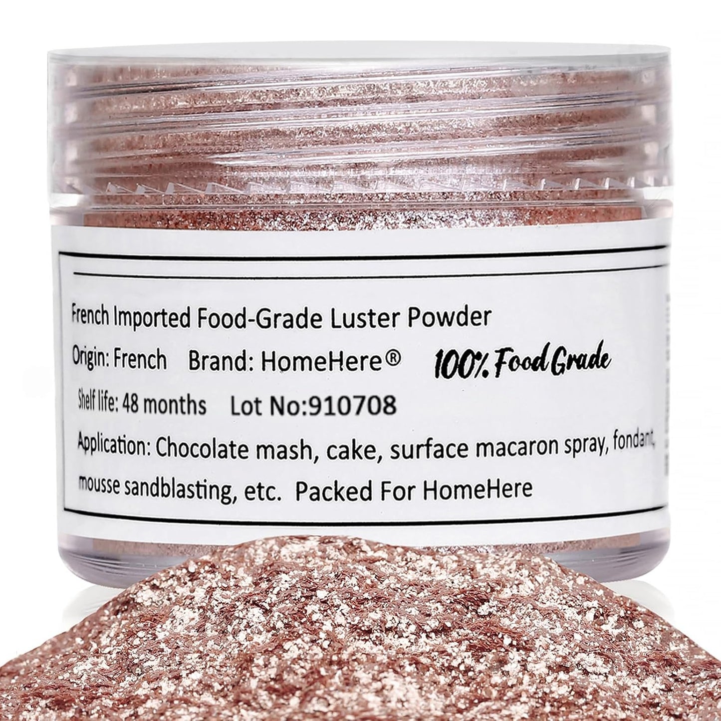 HomeHere Edible Luster Dust Food-Grade Glimmer Powder Glitter for Cake Decorating 7g, Disco Diamond Dust, Edible Sprinkle Glitter for Cocktails Drinks Baking Candy Dessert Chocolate Vegan Tasteless