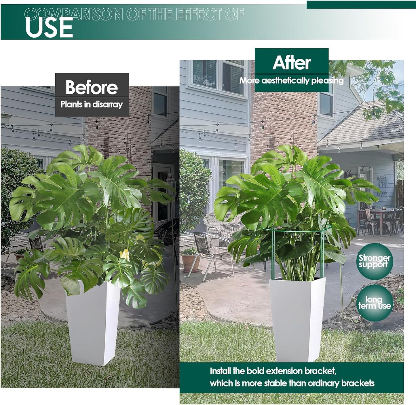 12 Pack 30 inch Plant Support Stakes, Heavy-Duty Half Round Peony Support, Garden Plant Stakes Cage for Outdoor Plants, Peony, Tomato, Hydrangea, (15ln Support +15ln Stainless Extension Tubes)