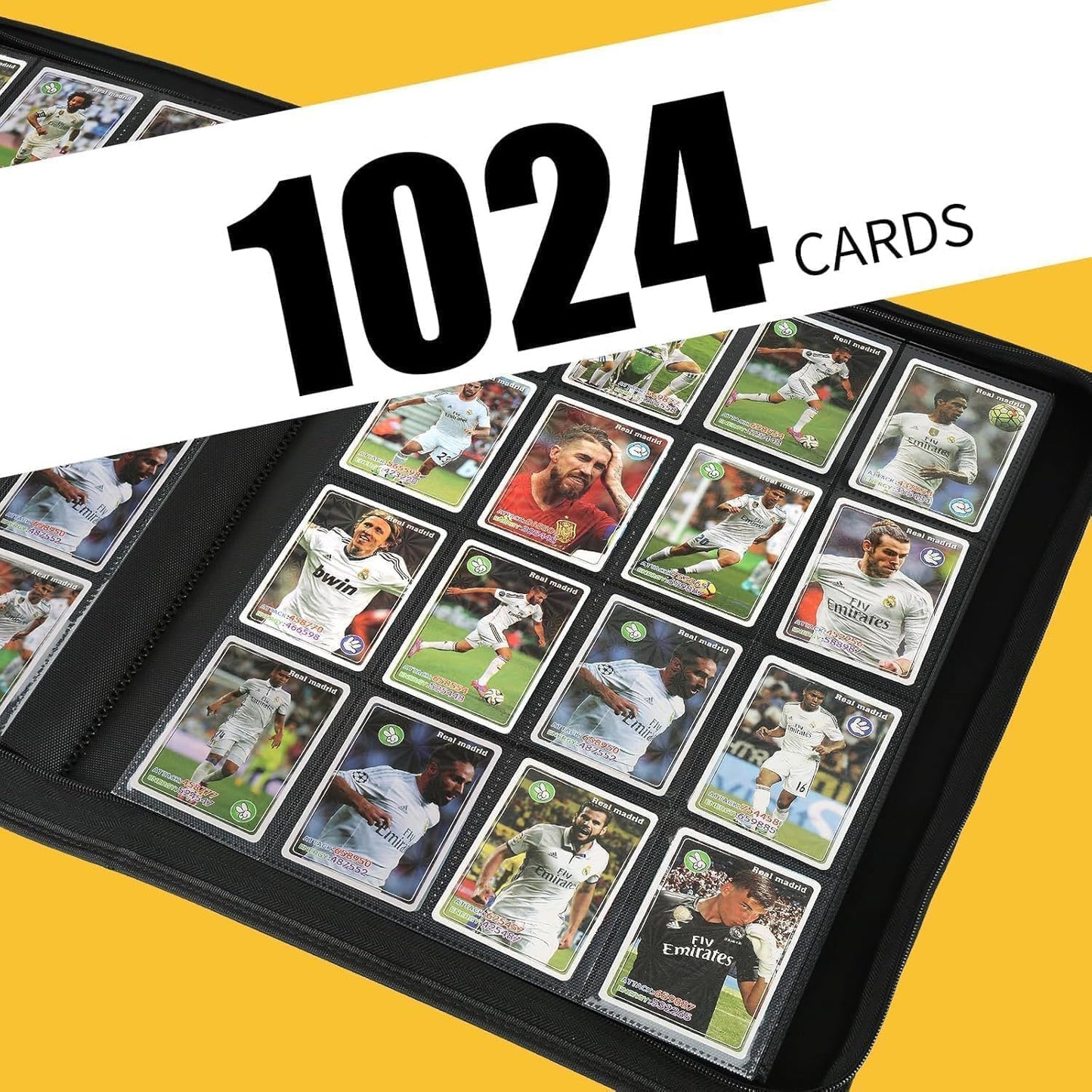 Premium Ringless Trading Card Binder - 1024 Capacity, 16 Side-Loading Pockets per Page, Archival Quality Protection & Anti-Slip Spine for TCG, MTG, Sports Cards (Grass)