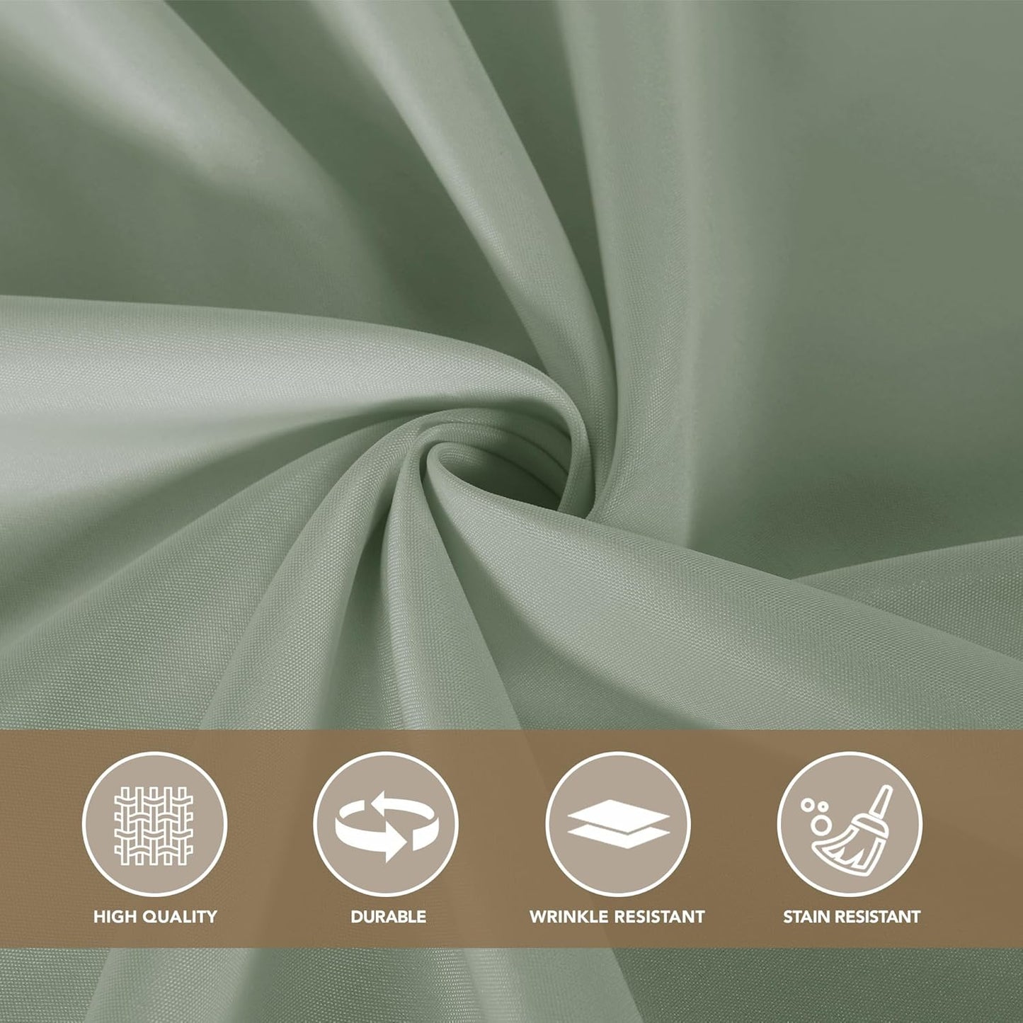 sancua Square Tablecloths 85x85 Inch, 2 Pack - Sage Green Fabric Table Cloth for Square or Round Tables, Washable Polyester Table Cover for Outdoor Party, Birthday, Buffet, Resturant