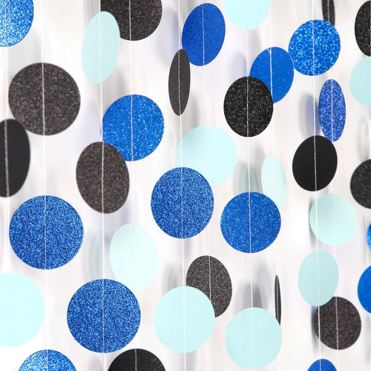 Navy-Blue Black Birthday Party-Decorations Streamers - 52FT Graduation Hanging Paper Garland Banner,Baby Bridal Shower Wedding Bachelorette Fathers Day Supplies Backdrop Decor Hugtmr