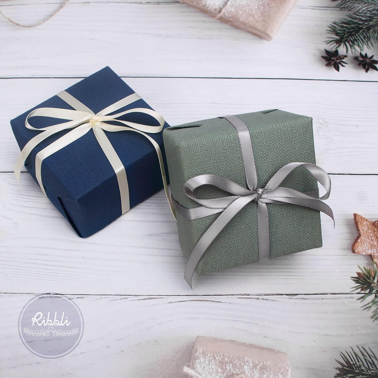 Ribbli Double Faced Silver Satin Ribbon,1/4” x Continuous 25 Yards,Use for Bows Bouquet,Gift Wrapping,Floral Arrangement