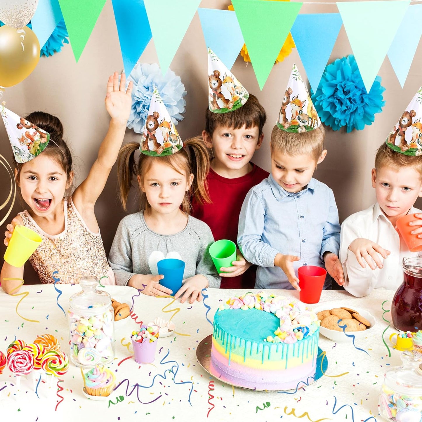 CANREVEL Party Hats for Kids and Adults, Party Headwear, Happy Birthday Hats, Birthday Party Decorations