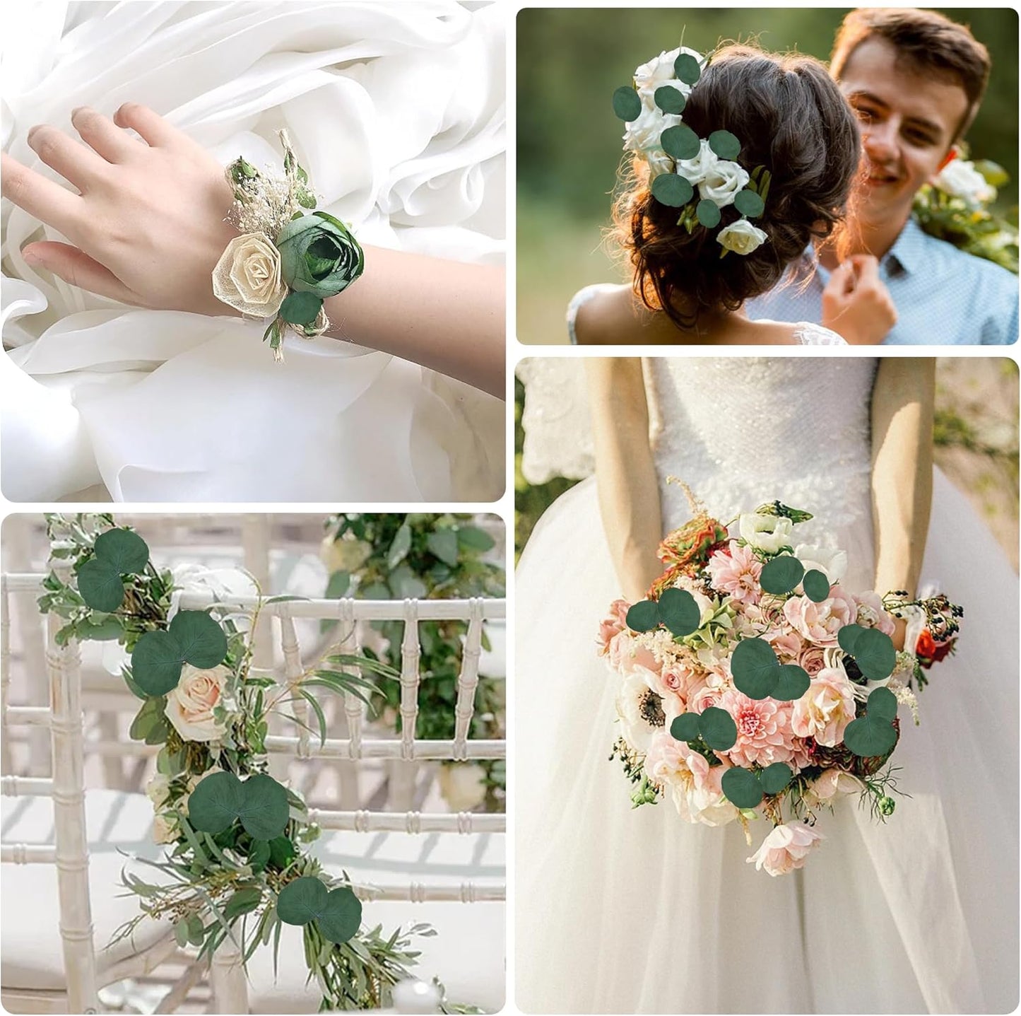 Eucalyptus Leaves, Rustic Boho Wedding Table Decor, 100% Natural Preserved Silver Dollar Eucalyptus Decor Green Leaves, Biodegradable Confetti for Weeding, DIY