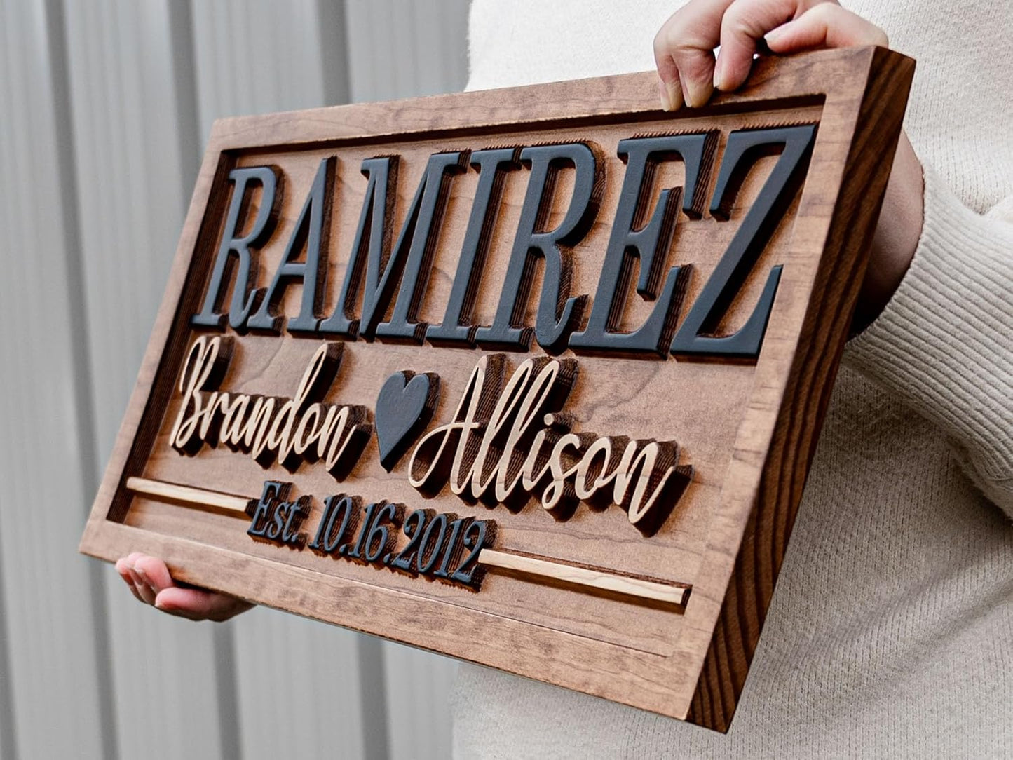 Bridal Shower Gift | Personalized Wedding Gift Last Name Established Sign | Anniversary | Engagement Gifts | Valentines Day Gift | Wood Wedding Sign | Name Heart Sign | Couples Gift