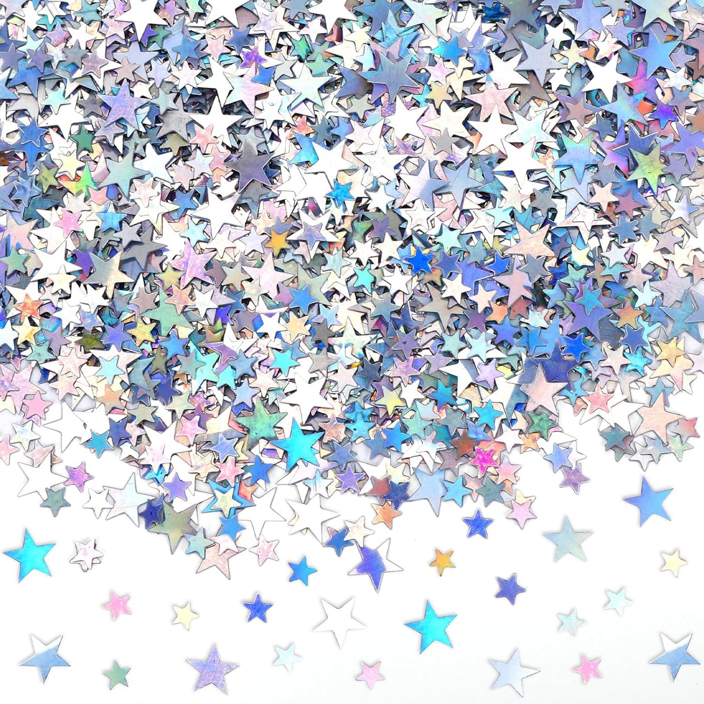 MARFOREVER Holographic Star Confetti, Glitter Star Confetti Birthday Star Scatter Table Iridescent Sequins Sprinkles Metallic Foil for Shower Wedding Christmas Party Decorations