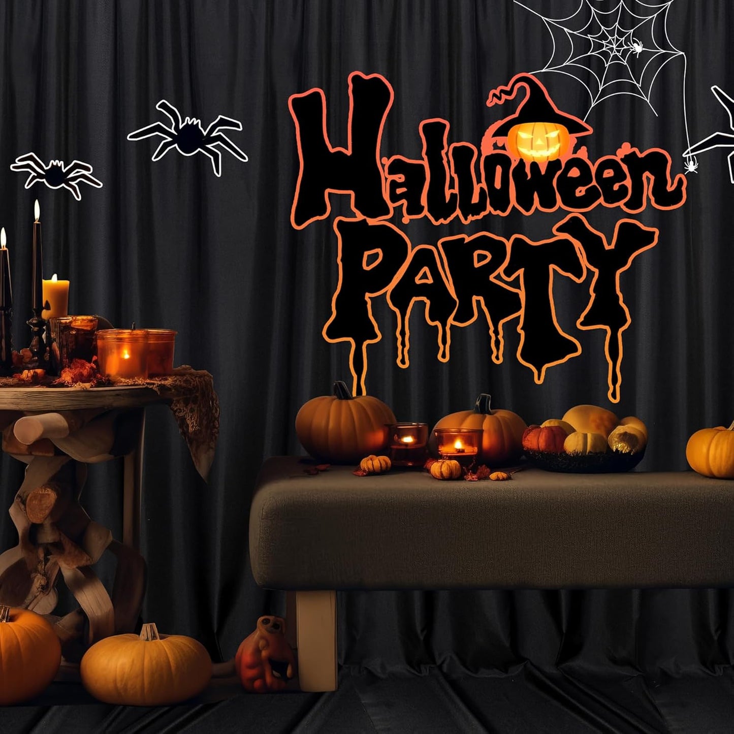 MEETSKY 6 Panels Black Backdrop Curtain for Party Wedding Ceremony 30ftx 10ft Photo Curtains Backdrop Drapes Fabric Backdrop Curtain Rod Pocket Decoration Birthday Party for Boys Men, 5ft x 10ft x 6P