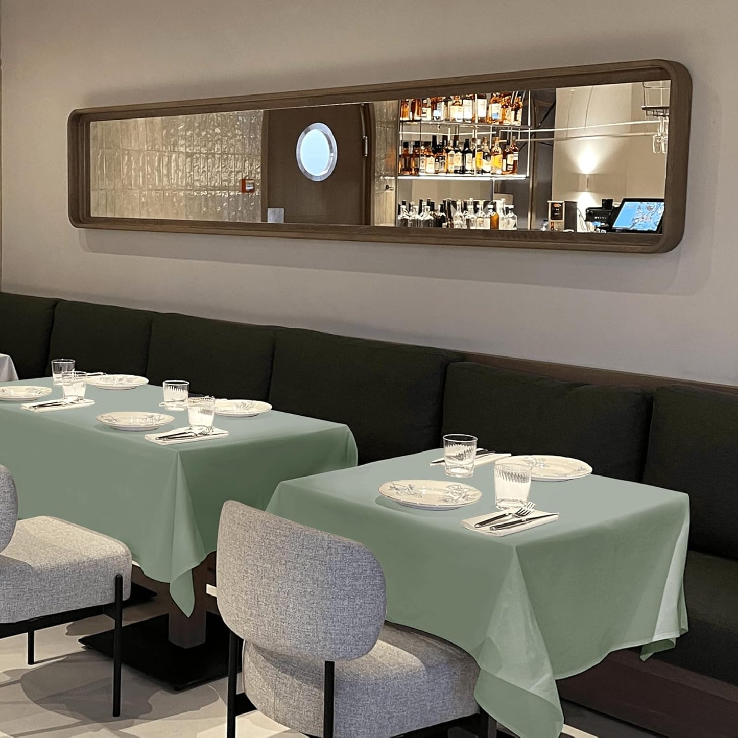 sancua Square Tablecloths 70x70 Inch, 2 Pack - Sage Green Fabric Table Cloth for Square or Round Tables, Washable Polyester Table Cover for Outdoor Party, Birthday, Decorative Display Tables