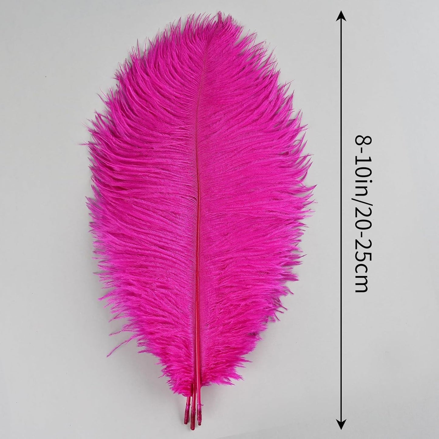 THARAHT Hot Pink Ostrich Feathers 12pcs Natural Bulk 8-10Inch 20cm-25cm for Crafts Wedding Party Centerpieces Easter Gatsbi and Home Decoration Feathers