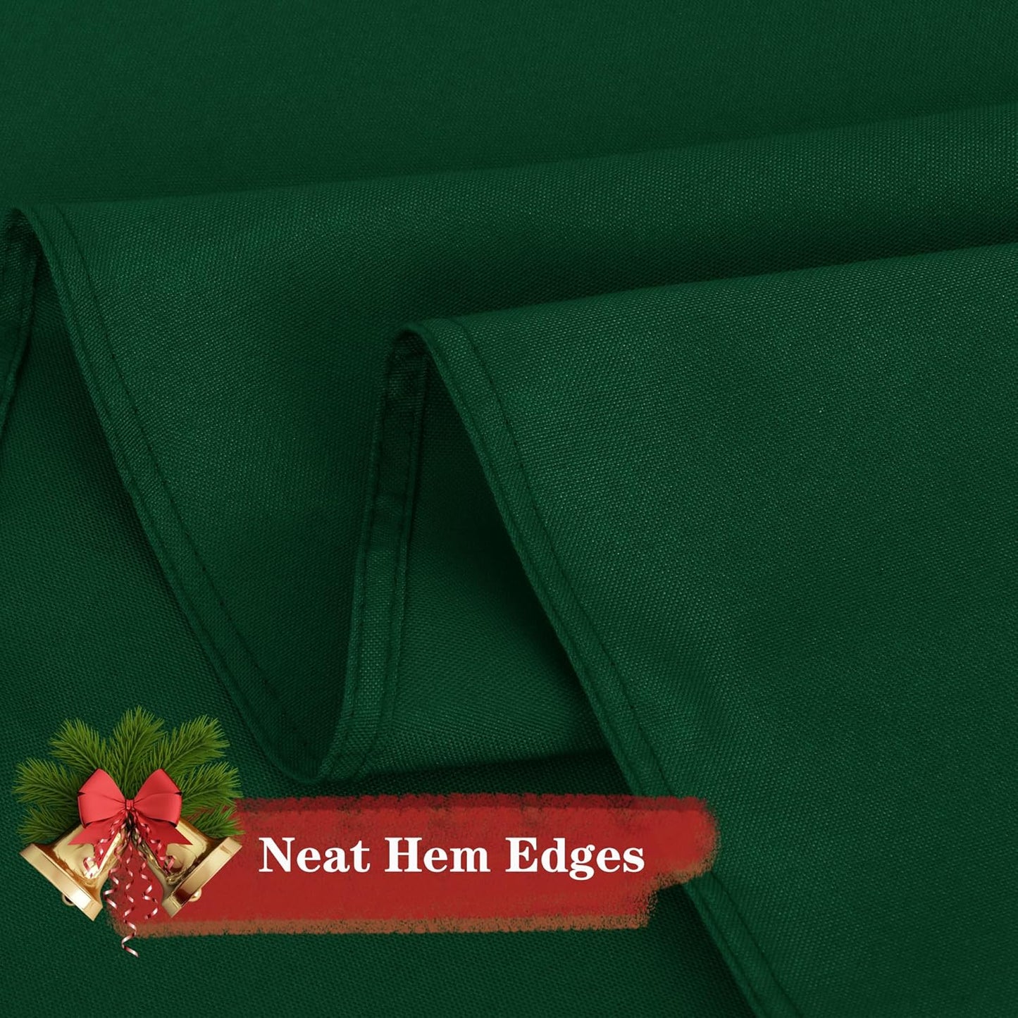 sancua 6 Pack Round Tablecloth 90 Inch Hunter Green, Stain and Wrinkle Resistant Table Cloth - Washable Polyester Decorative Fabric Table Cover for Dining Tables, Christmas Parties and Camping