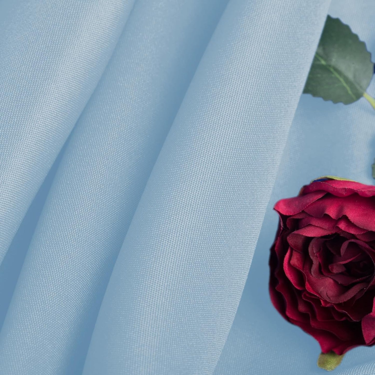 Ascoza 2pack 108 Inch Blue Mist Round Tablecloth in Washable Polyester Fabric for Wedding/Banquet/Restaurant/Parties