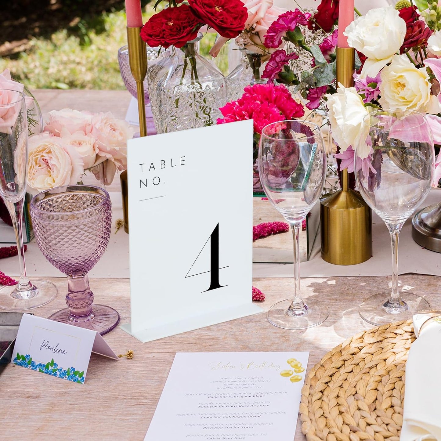 JINMURY White Wedding Table Numbers 1-30 with Stands, 5"x7" White Acrylic Table Numbers, Perfect for Wedding Reception, Party, Anniversary, Event