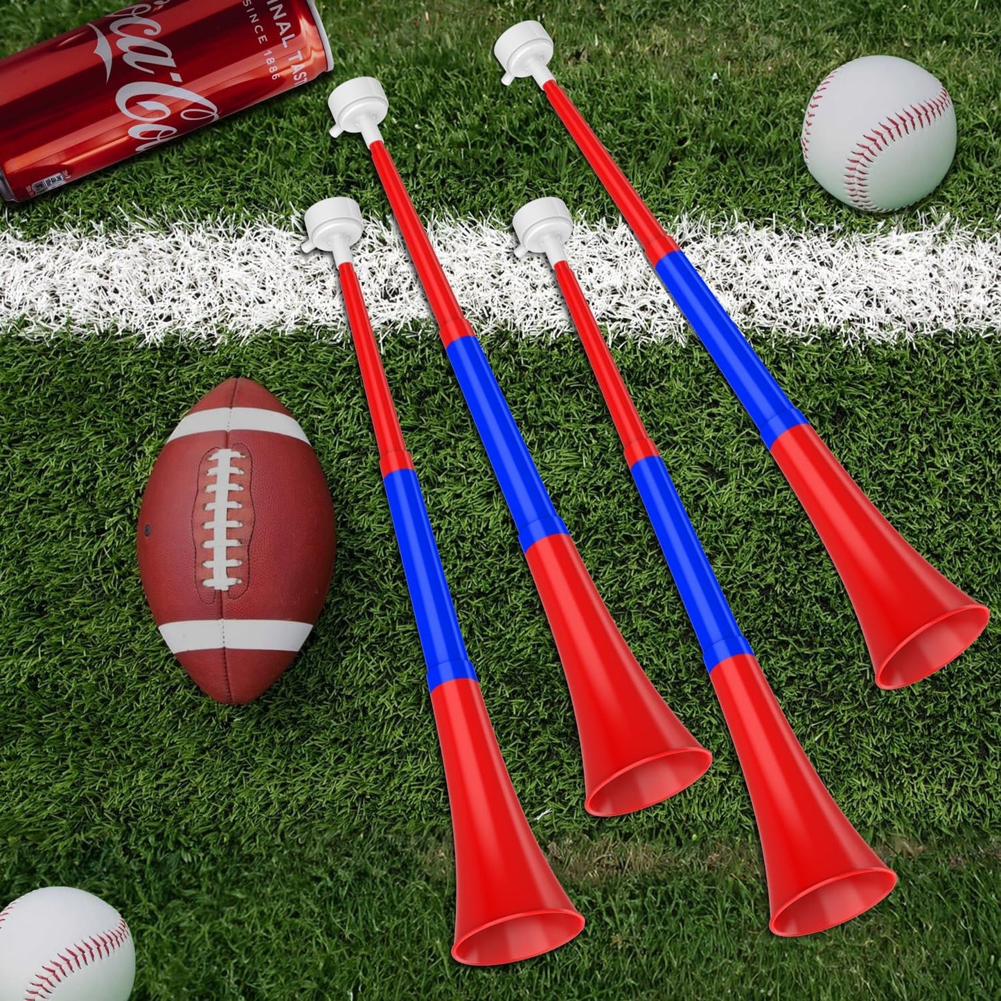 Collapsible Stadium Horn Noise Maker 24 Inch Vuvuzela Plastic Trumpet Horn Blow Horns Noisemakers for Sporting Events Graduation Games School Sports Party Supplies Favors Accessories