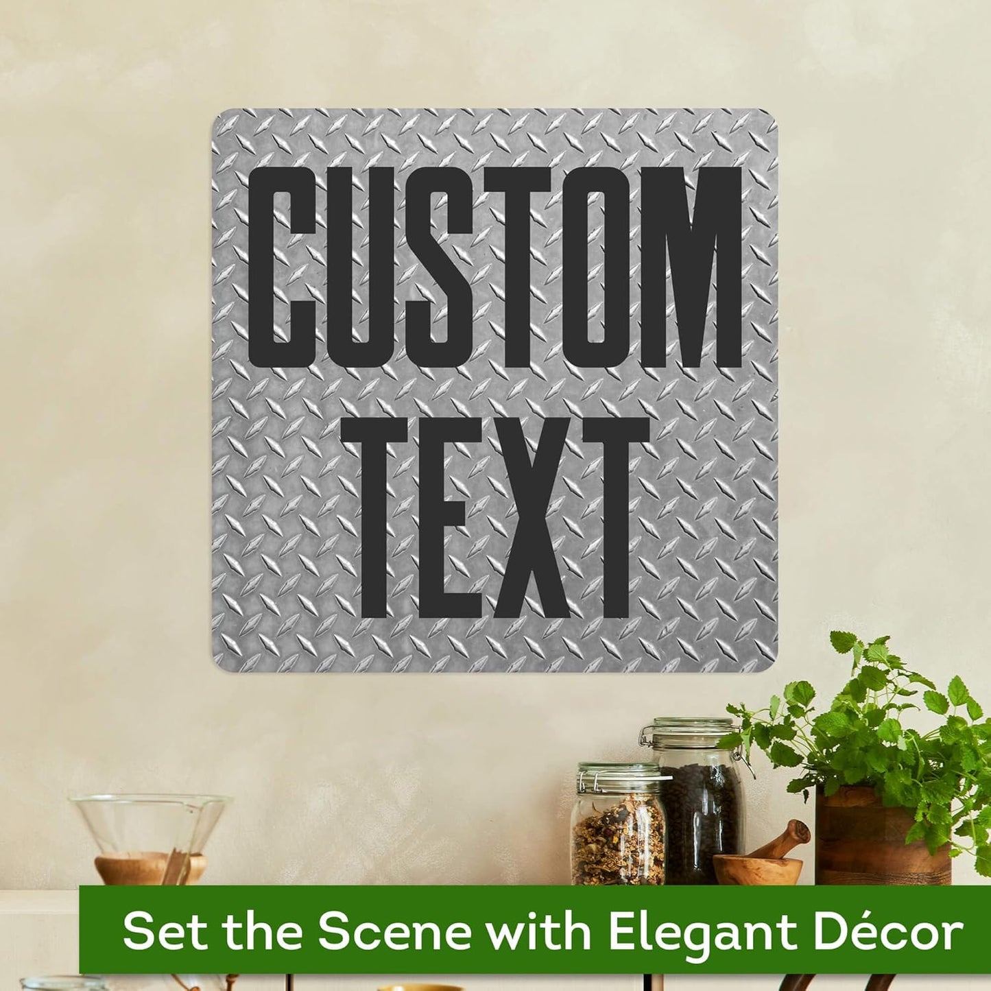 Custom Sign, Custom Street Sign, 11 Font Colors, 13 Font Styles, 4 Hole Options, 22 Sizes, 18x18 Inches, Rust Free DiBound, Fade Resistant, Made in USA by My Sign Center (Diamond Metal)