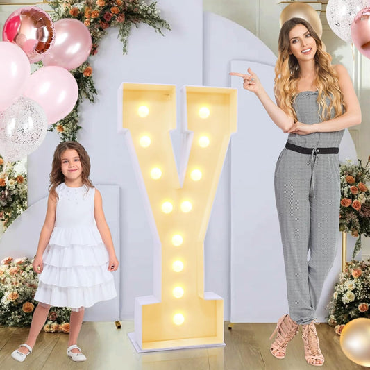 4ft Marquee for Letters Y, Large Light up Letters, Multifunctional Large Marquee for Letters 4 Feet Tall for Party Decorations, Letter Balloons, Wedding Decor, Will You Marry Me Decorations (Letters Y)