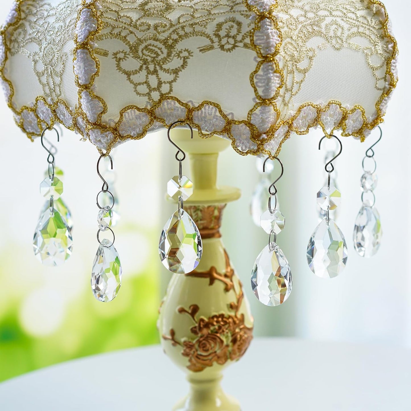 H&D HYALINE & DORA 3Inch Crystal Suncatcher Bauhinia Prisms Pendants 10Pcs Chandelier Crystals Replacement Hanging Sun Catcher Beads for DIY Arts Crafts Decor (Clear)