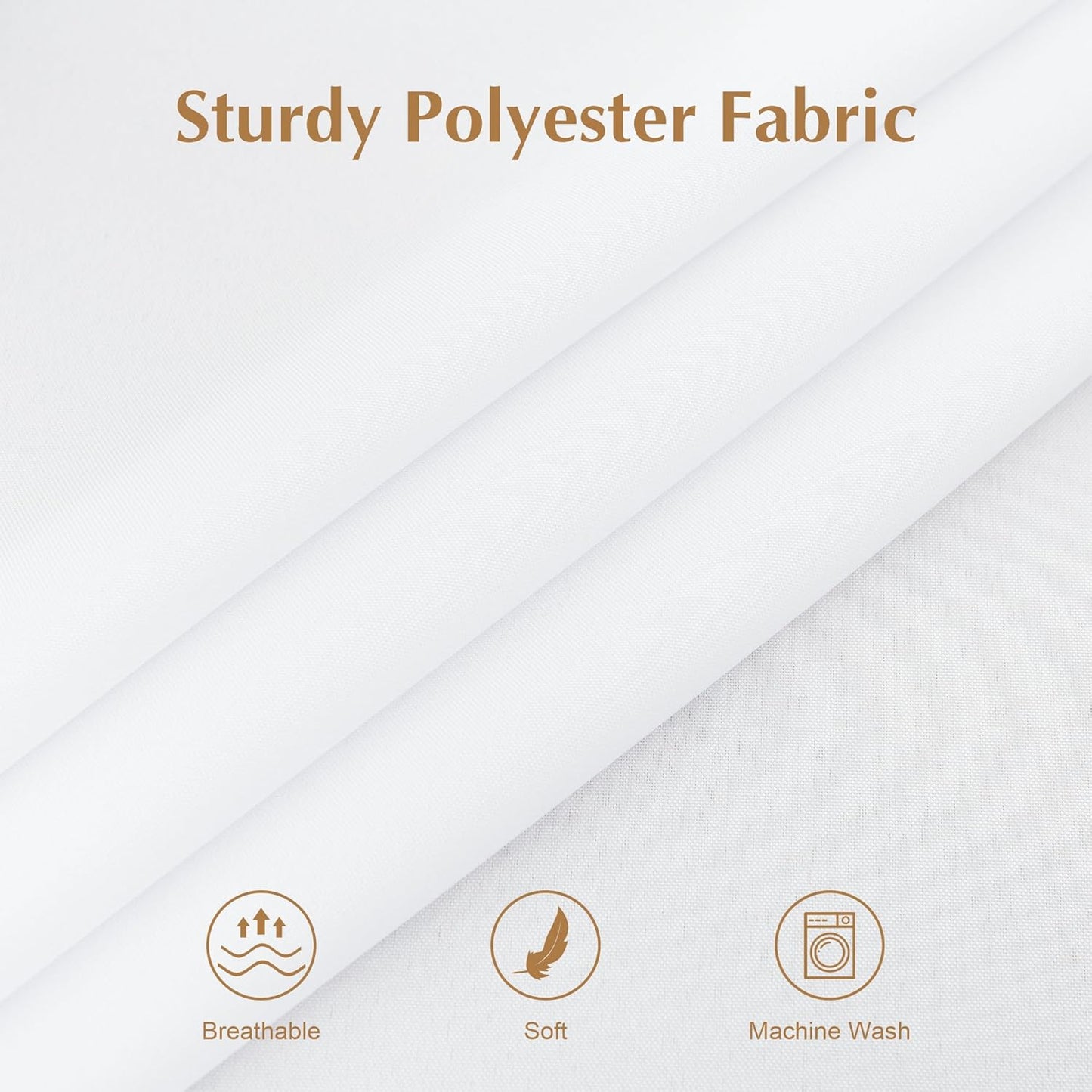 2 Pack Square Table Cloth 60X60 Inch White Washable Fabric Tablecloth Polyester Solid Dining Table Cover for Birthday Party Dinner Holiday Outdoor Indoor