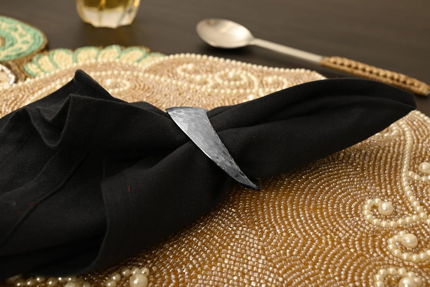 Metal Napkin Rings - Mobius Napkin Ring Loop Design - Napkin Ring Holder Set of 12 for Family Dinner, Party, Table, Decorations, Wedding, Banquet, Metallic Adornment (Silver) - CLEENTABLE