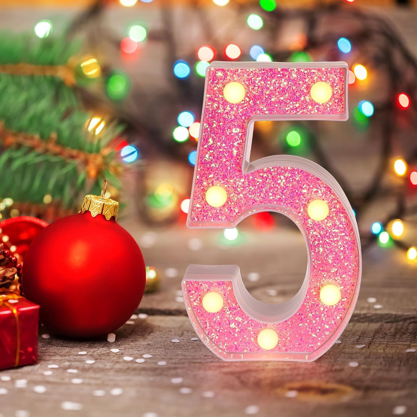 Foaky Pink Light up Letters，Pink Party Decorations,Girls Room Decor,Glitter Marquee Numbers,Alphabet Letter Sign for Night Light Birthday Party Girls Gifts, Home Bar Decoration (9)