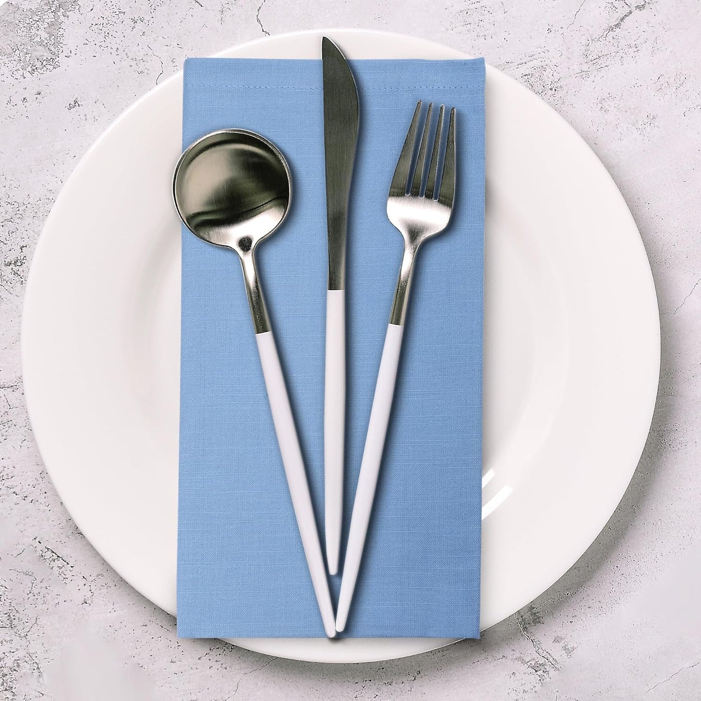 Urban Villa Ice BlueNapkins Solid Set of 12 Cloth Dinner Napkins Size 20x20 Inches Cloth Napkins 100% Cotton with Mitered Corners Ultra Soft DinnerNapkins