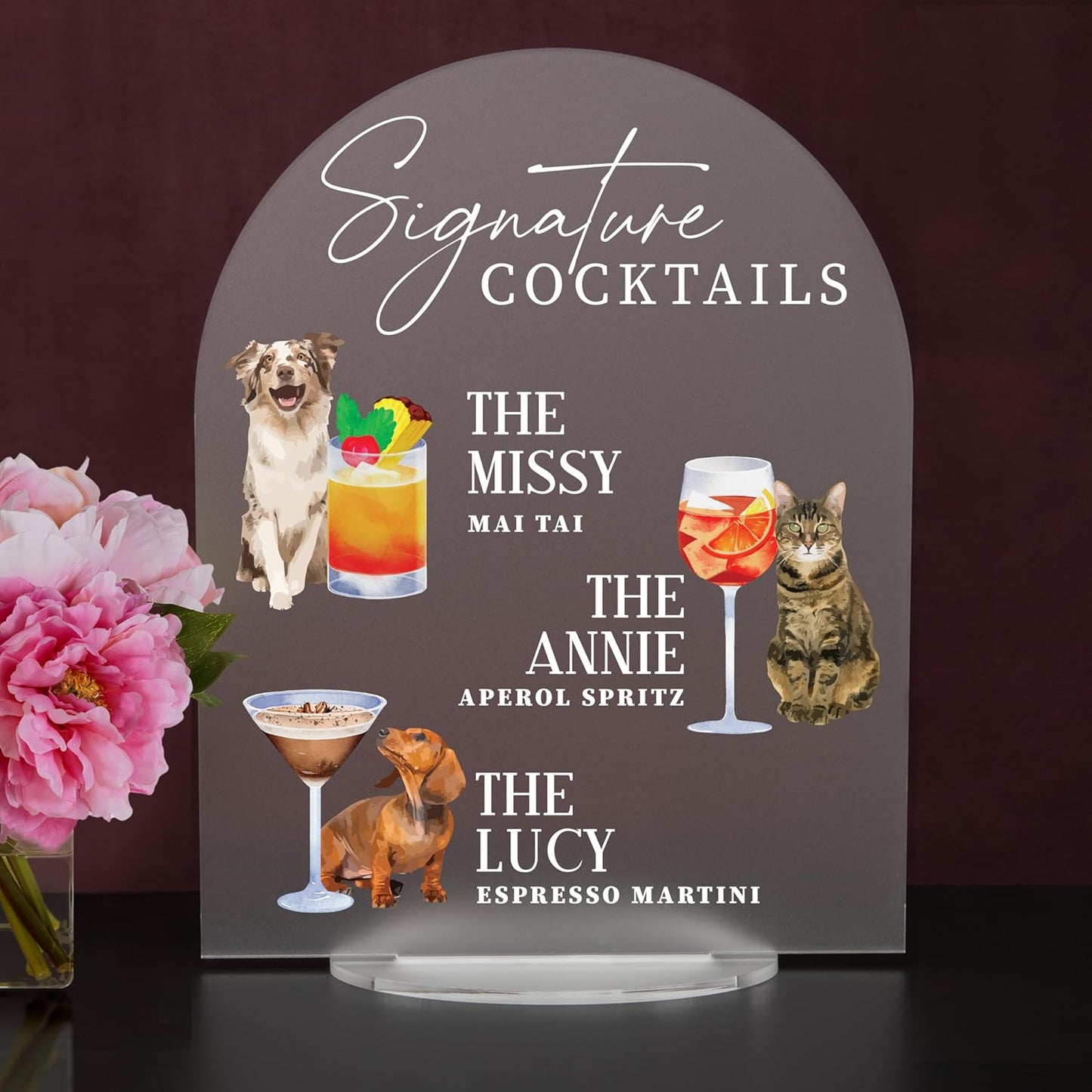 Pet Signature Drink Wedding Signs