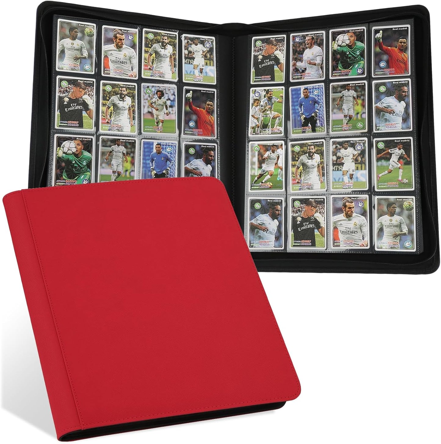 Trading Card Binder 16 Pocket, 1024 Pockets Card Binders, Card Collection Binder, Card Album Folder for MTG, TCG, Sports Cards, Game Cards (Red)