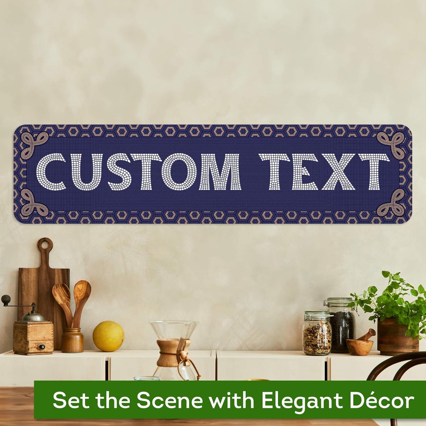 Custom Sign, Custom Street Sign, 11 Font Colors, 13 Font Styles, 4 Hole Options, 22 Sizes, 8x32 Inches, Rust Free DiBound, Fade Resistant, Made in USA by My Sign Center (Fauxsaic 1)