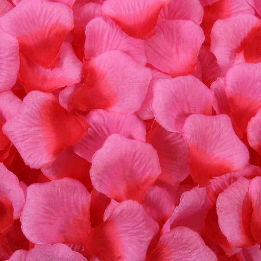 1000 Pcs Artificial Fake Rose Petals,Flower Petals for Romantic Night, Engagement, Party, Wedding, Event Flower Decorations, in Bulk(Light Rose with Dark Rose)
