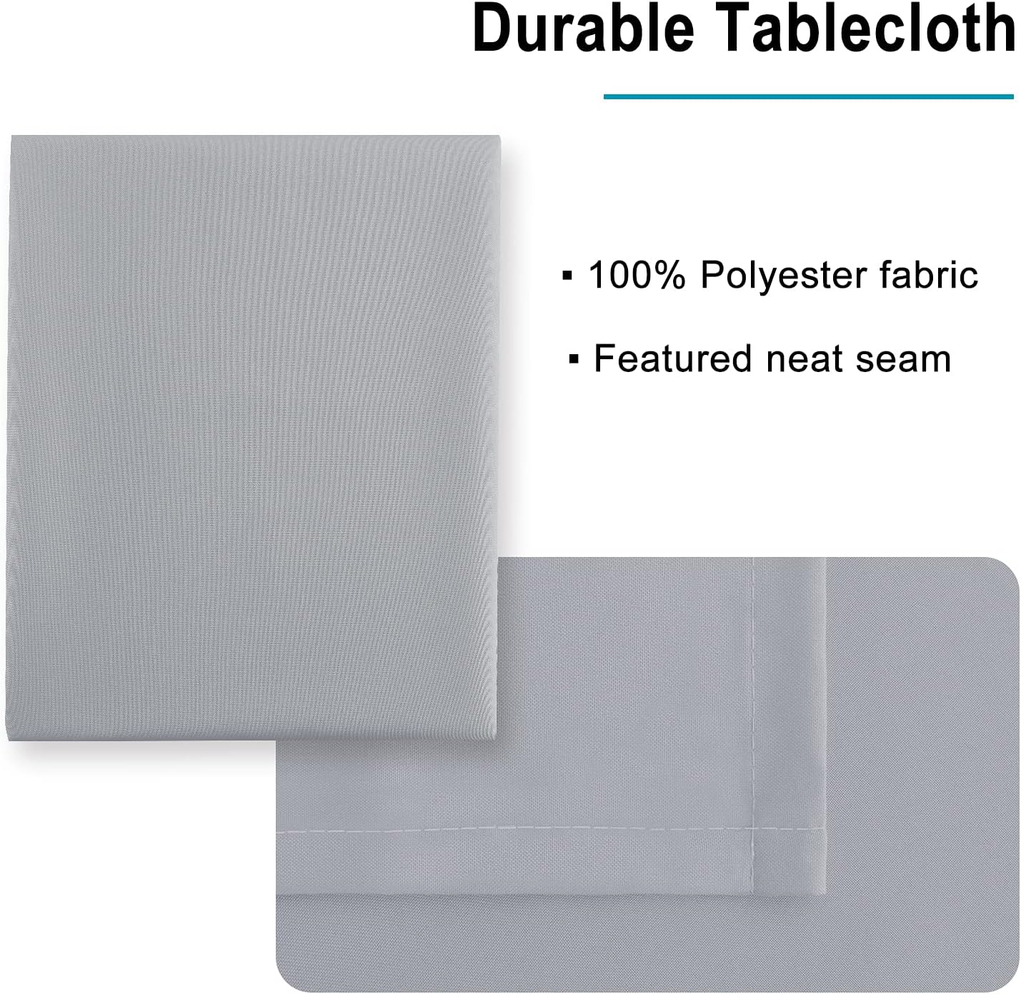 Hiasan Silver Grey Rectangle Tablecloth - Waterproof and Spillproof Washable Fabric Table Cloth for Dining Room Kitchen Party and Outdoor, 54 x 120 Inch