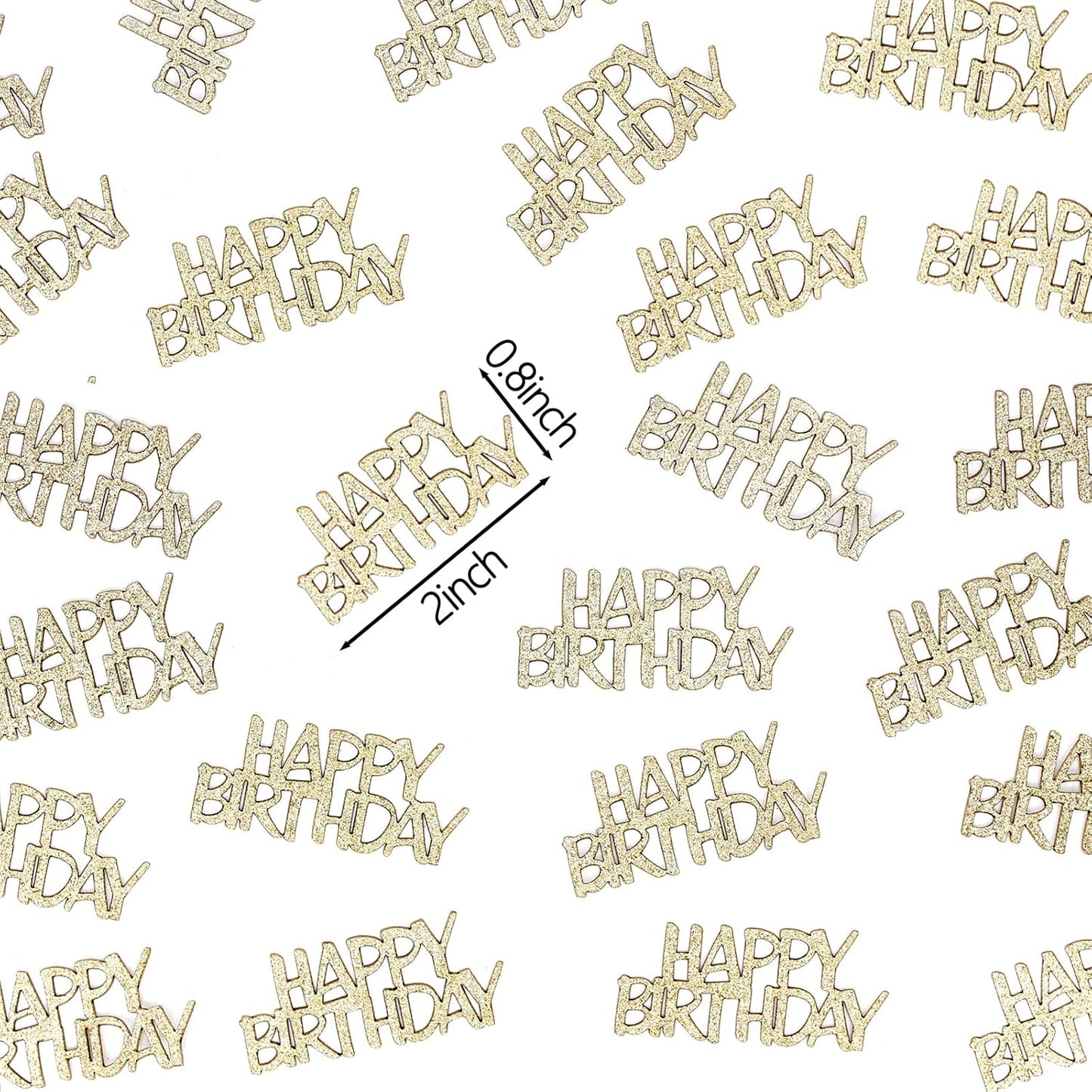 Champagne-Gold Happy Birthday Confetti for Tables Light Gold Glitter Birthday Party Table Scatters for Adult/Kids Birthday Anniversary DIY Crafts Party Supplies 100PC
