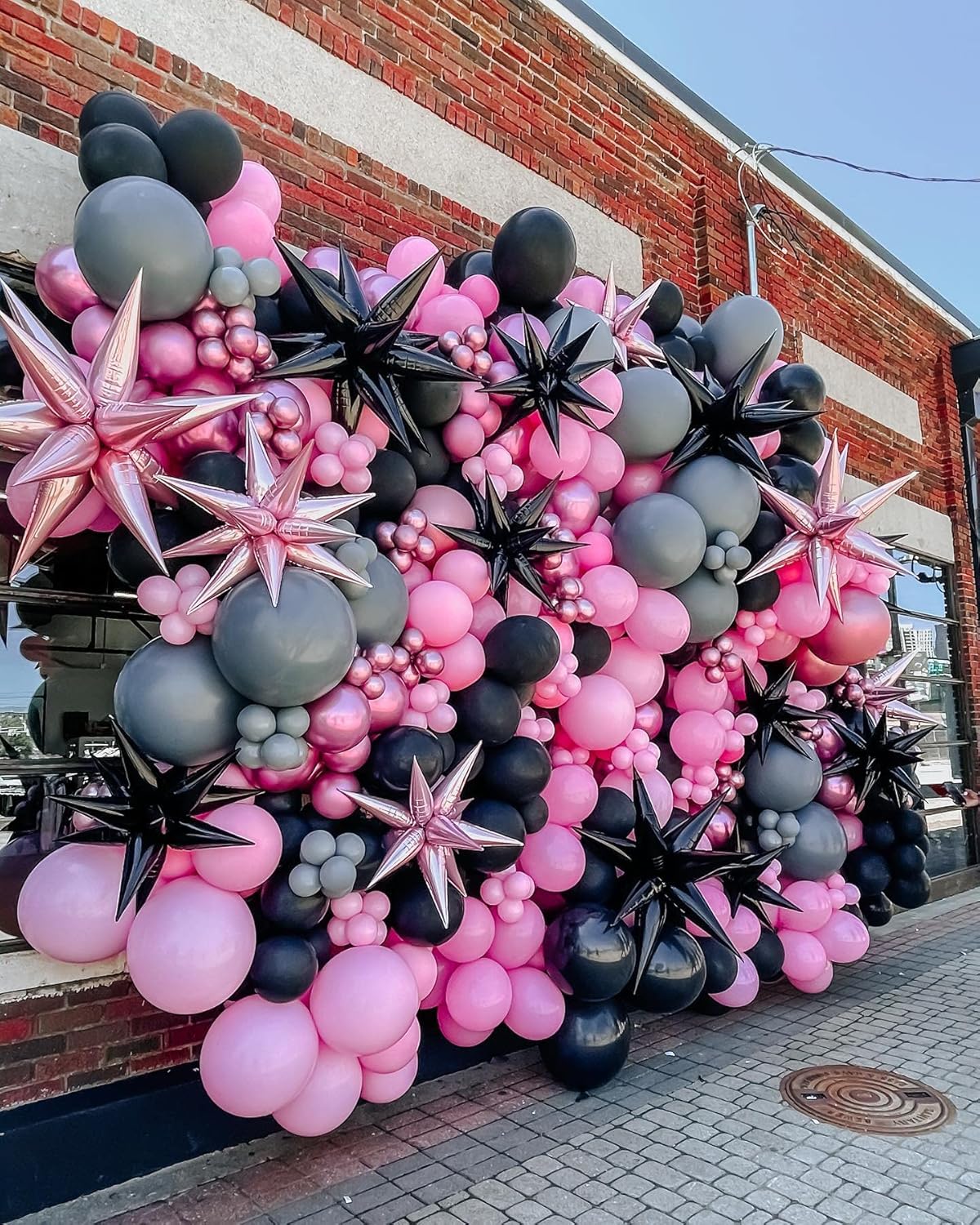 3pcs 26inch 3D Explosion Star foil balloon, Candy Pink Foil Cone star burst Balloons for Birthday Wedding New Year Party Event