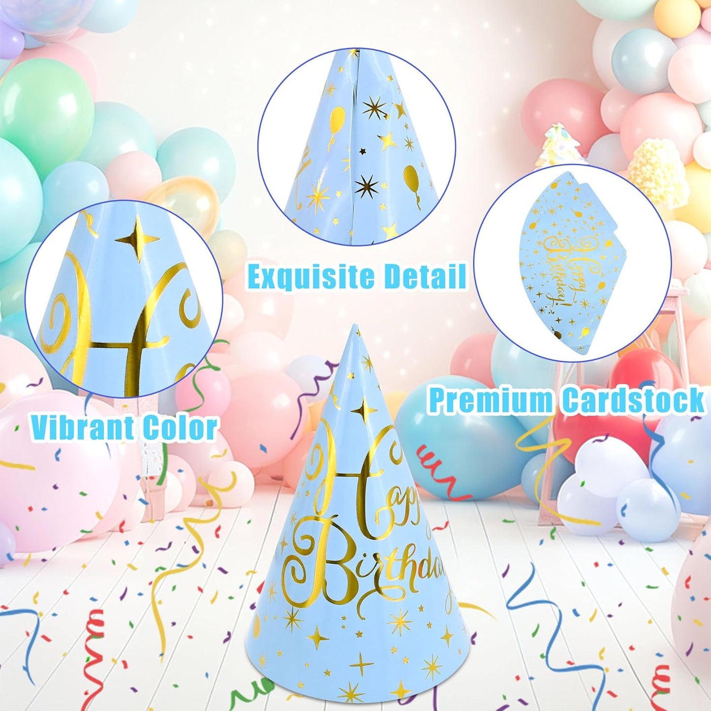 CANREVEL Party Hats for Kids and Adults, Party Headwear, Happy Birthday Hats, Birthday Party Decorations
