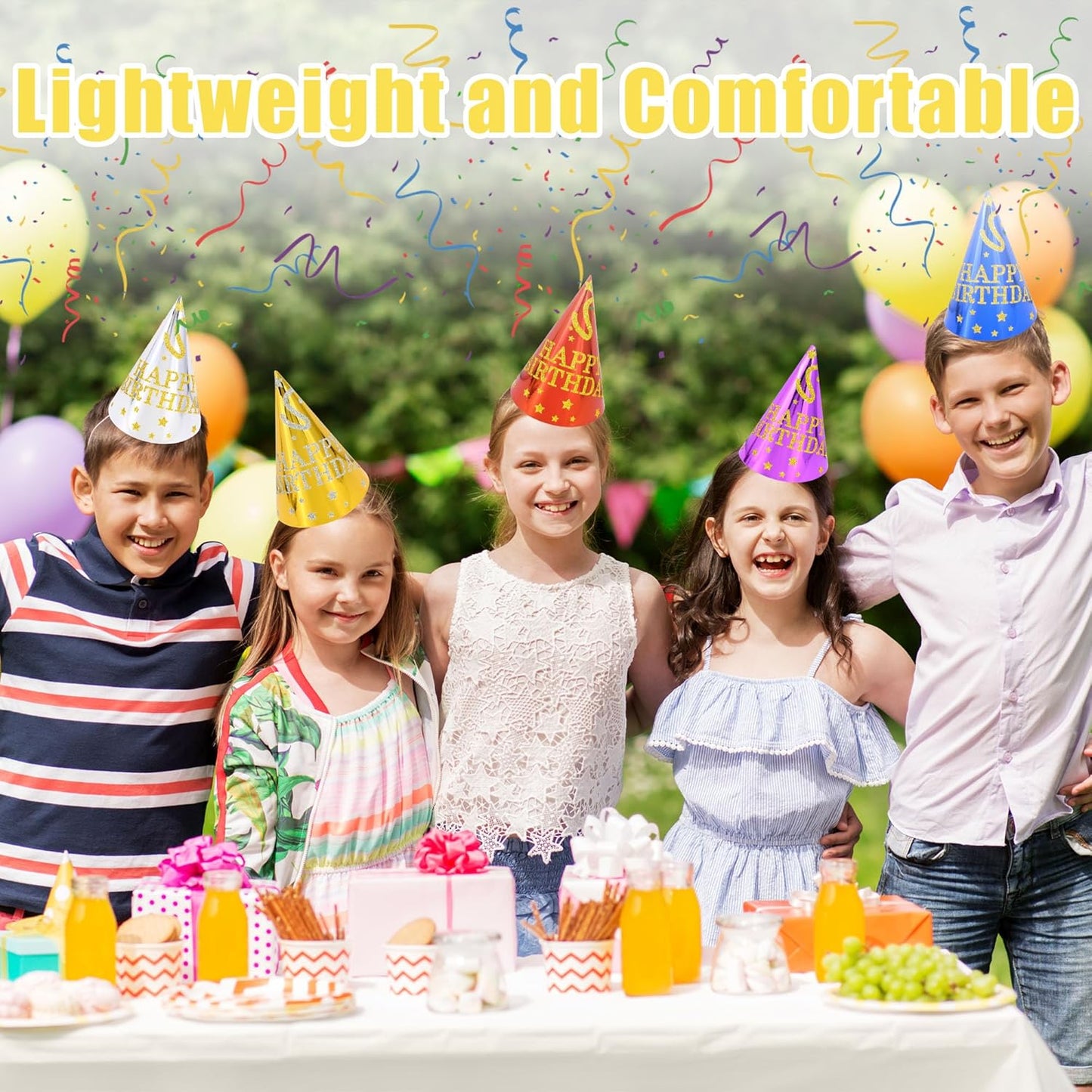 CANREVEL 12 PCS Party Hats for Kids and Adults, Party Headwear, Happy Birthday Hats, Birthday Party Decorations