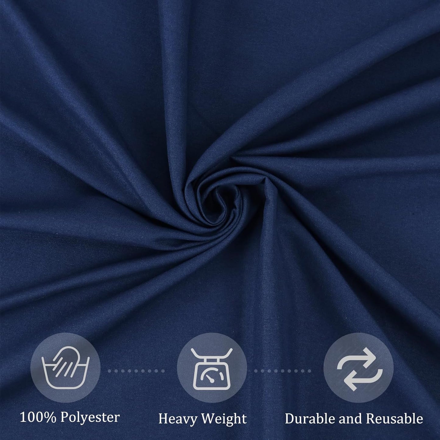 8 Pack Premium Round Tablecloth 120 Inch Round Table Covers Washable Polyester Fabric Round Table Clothes for Wedding Party Reception Banquet Buffet Restaurant (Navy Blue, 120 Inch)
